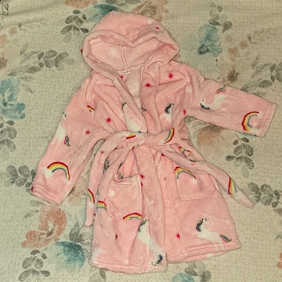 🦄Toddler Fleece Bathrobe🌈 12-18 M - Picture 1 of 5